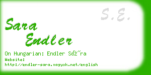 sara endler business card